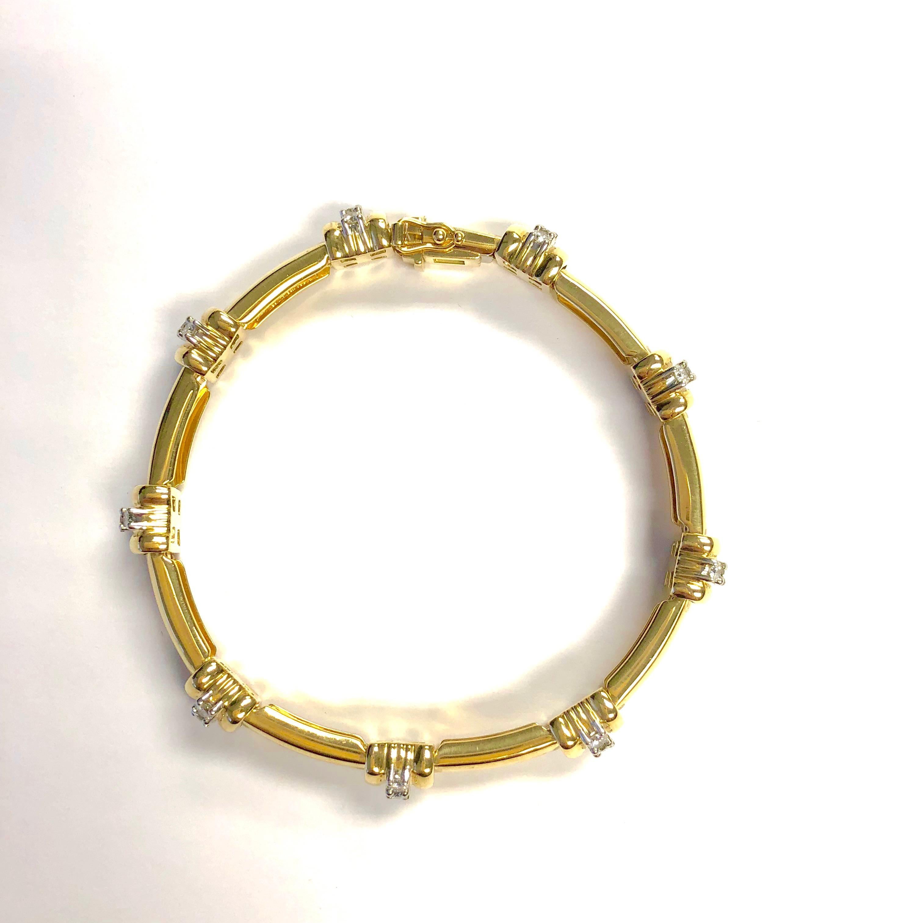  Tiffany & Co. Diamond Platinum and Gold Bracelet In Excellent Condition In Agoura Hills, CA