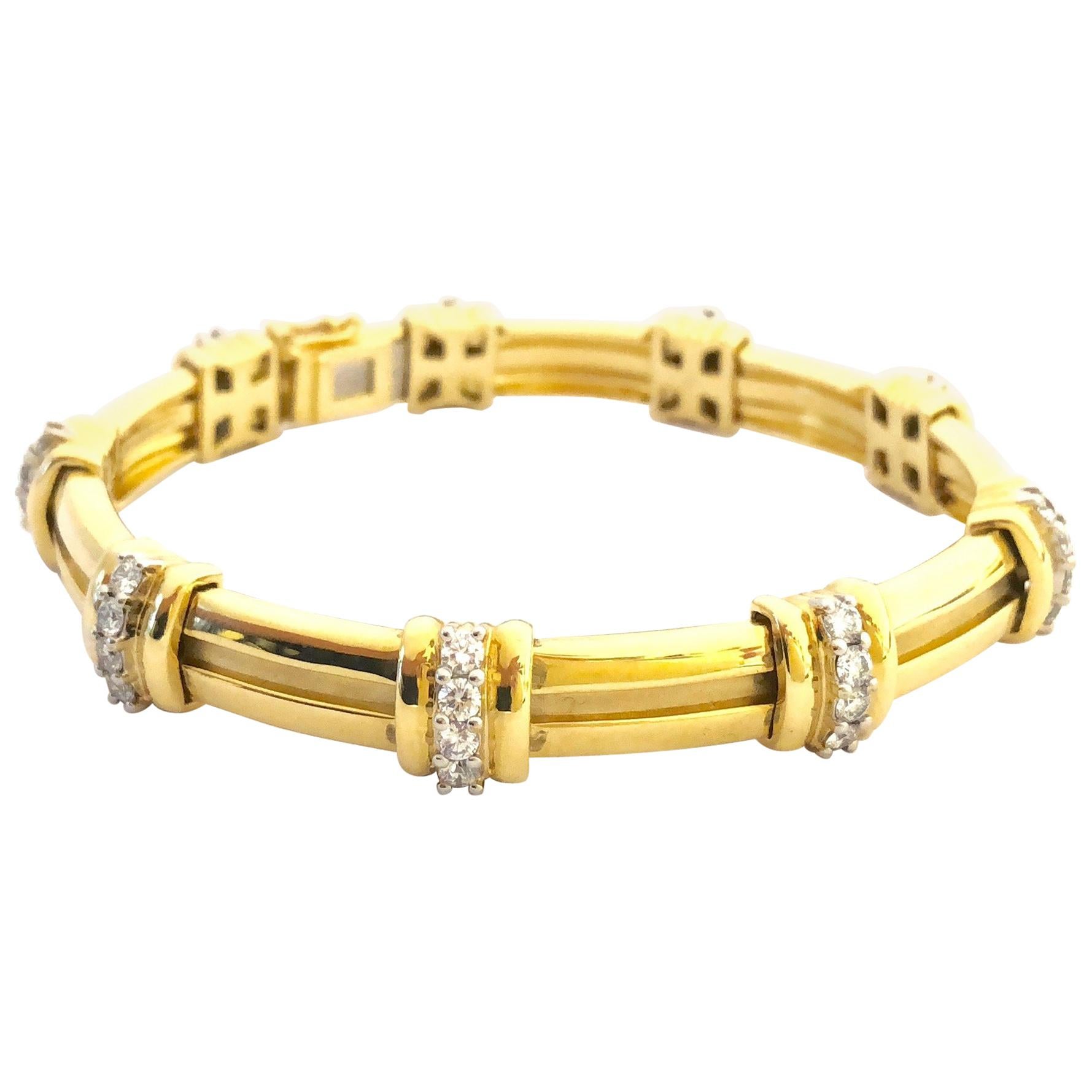  Tiffany & Co. Diamond Platinum and Gold Bracelet