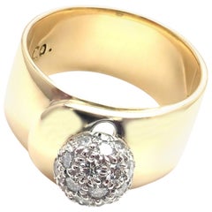 Tiffany & Co. Diamond Platinum and Yellow Gold Wide Band Ring