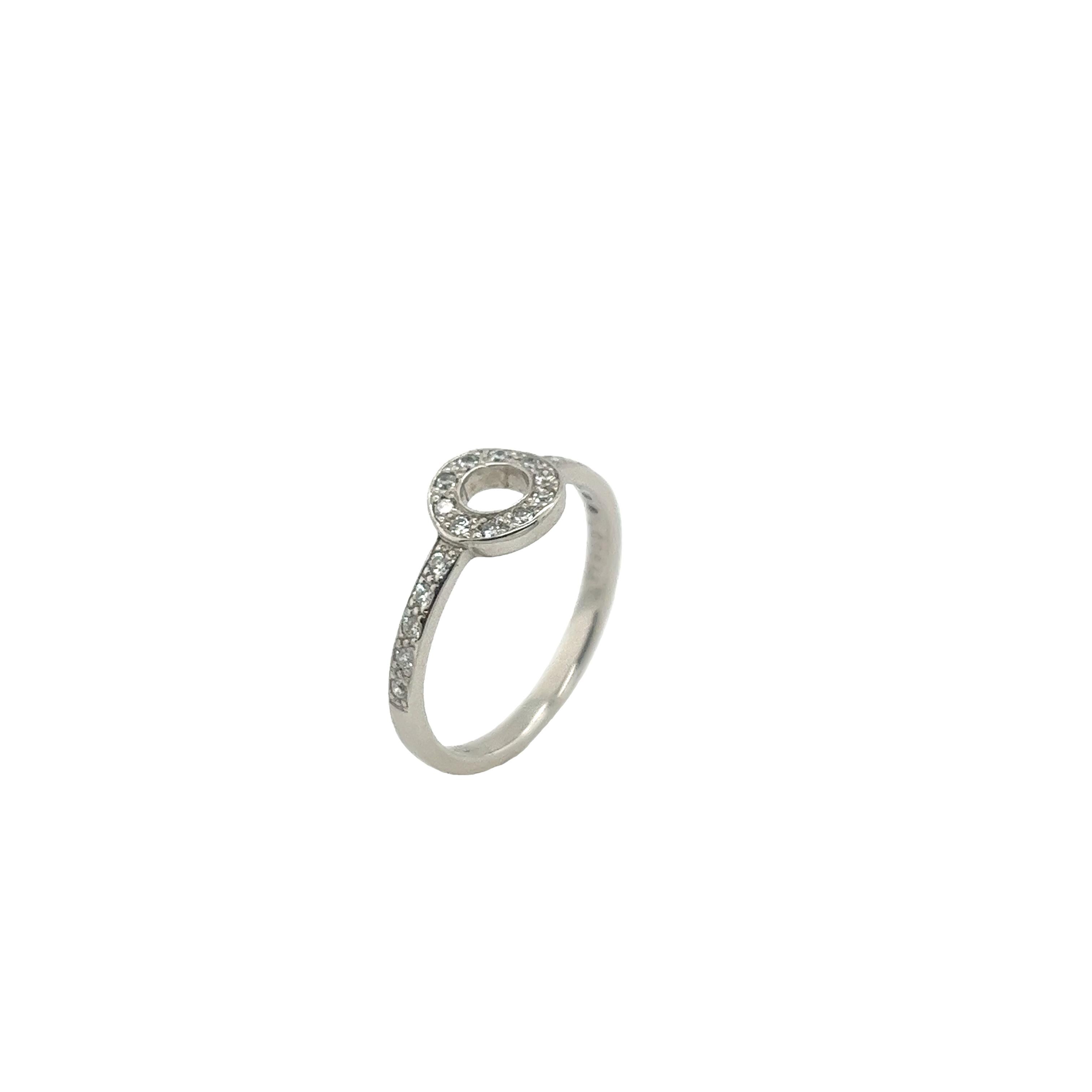 Tiffany & Co. Diamond Platinum Band Open Circle Ring, 0.33ct In Excellent Condition For Sale In London, GB