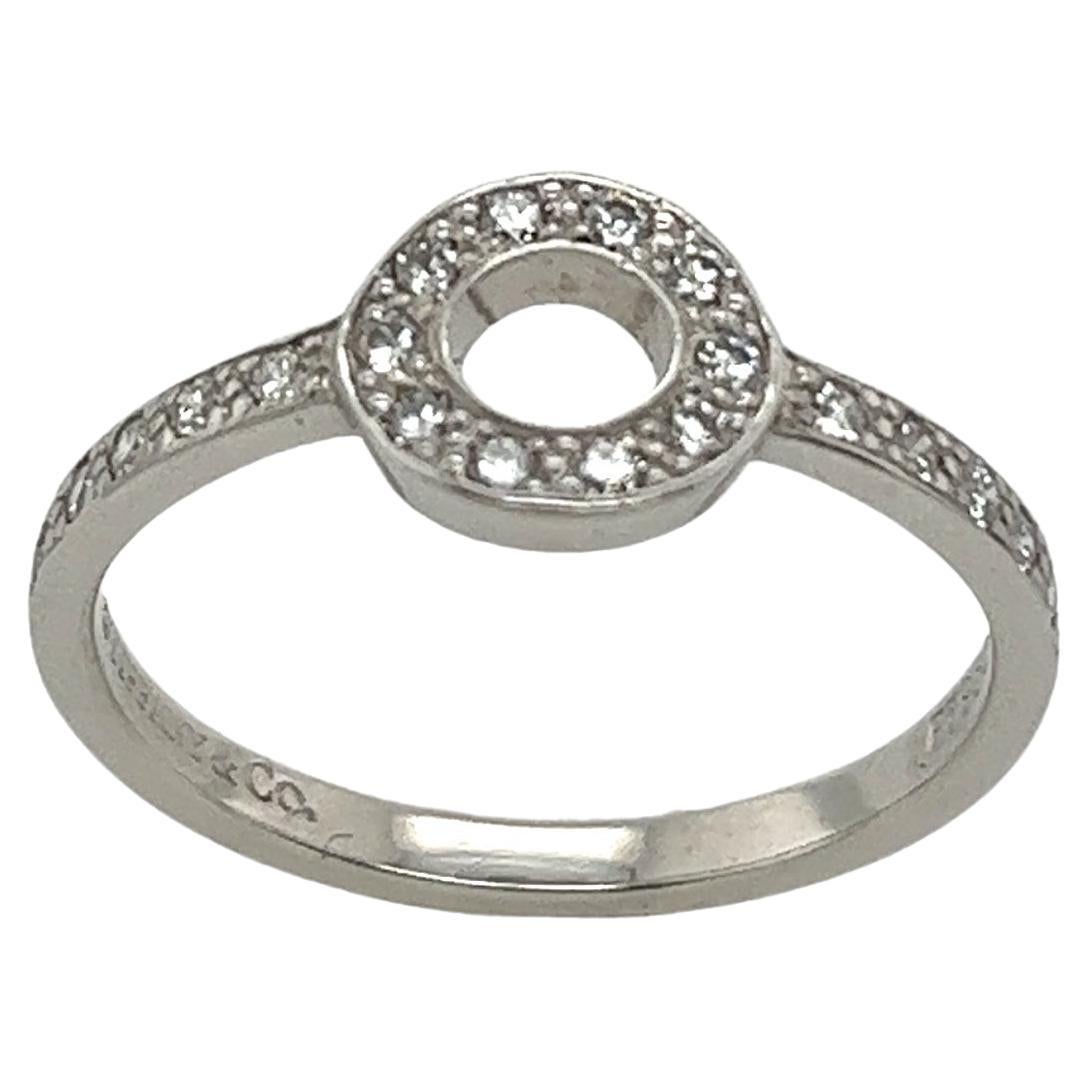 Tiffany & Co. Diamond Platinum Band Open Circle Ring, 0.33ct For Sale