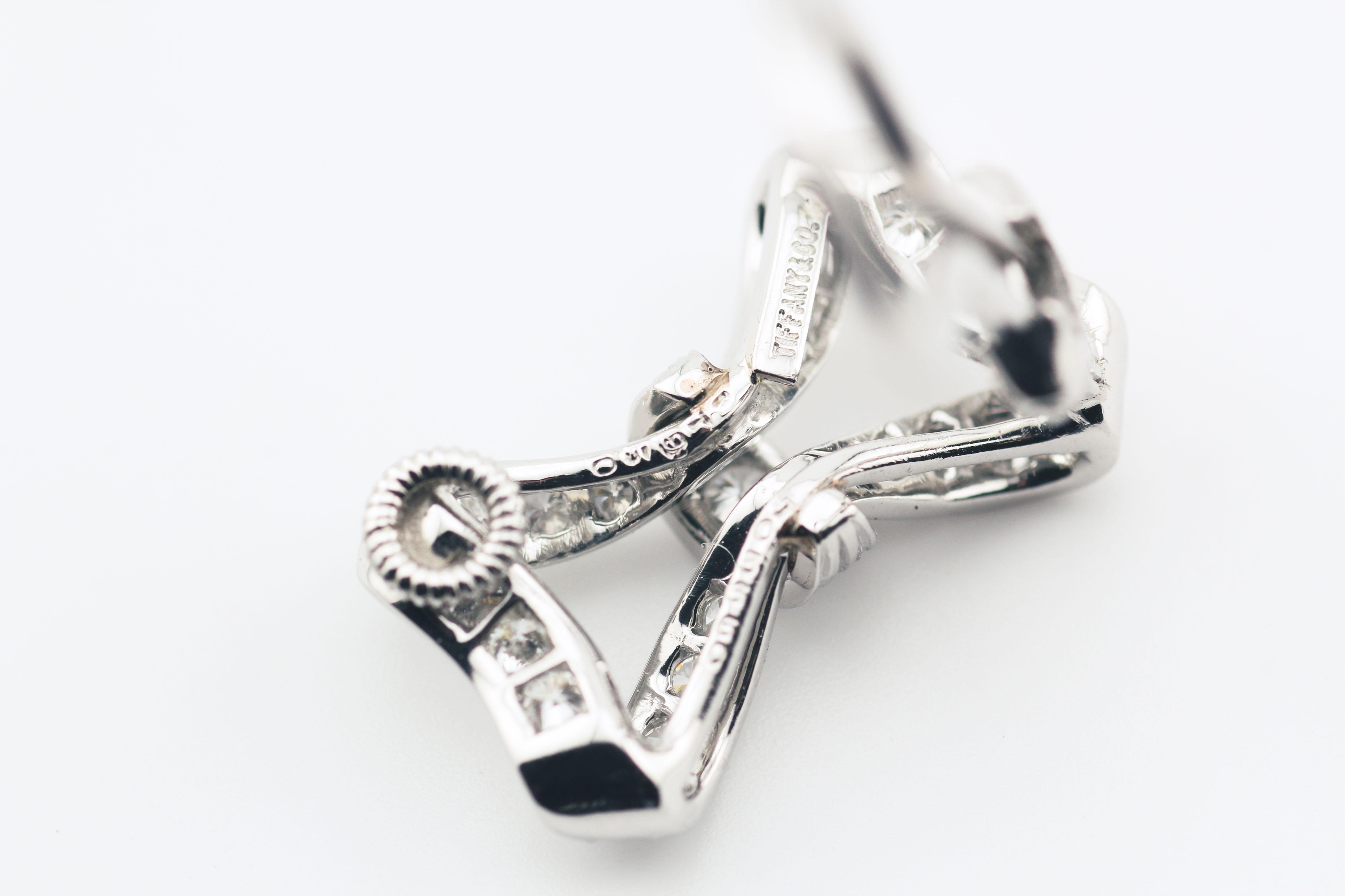 Tiffany & Co. Diamond Platinum Bow Earrings 4
