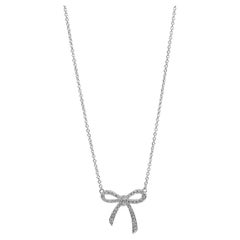 Tiffany & Co. Diamond Platinum Bow Necklace