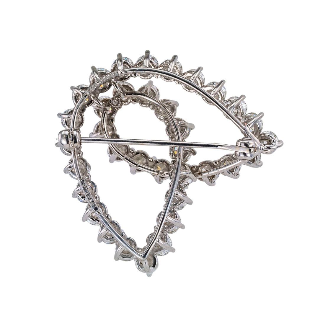 Tiffany & Co. Diamond Platinum Brooch In Good Condition For Sale In Los Angeles, CA