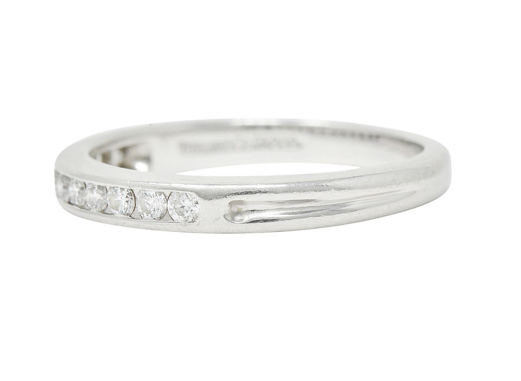 Tiffany & Co. Diamond Platinum Channel Band Ring In Excellent Condition In Philadelphia, PA