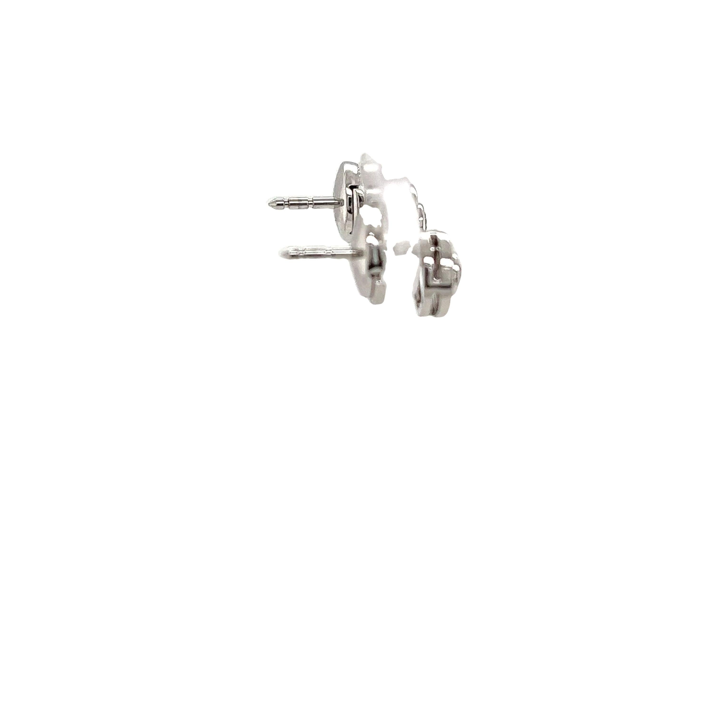 Tiffany & Co. Clous d'oreilles cercles en platine sertis de diamants Unisexe en vente