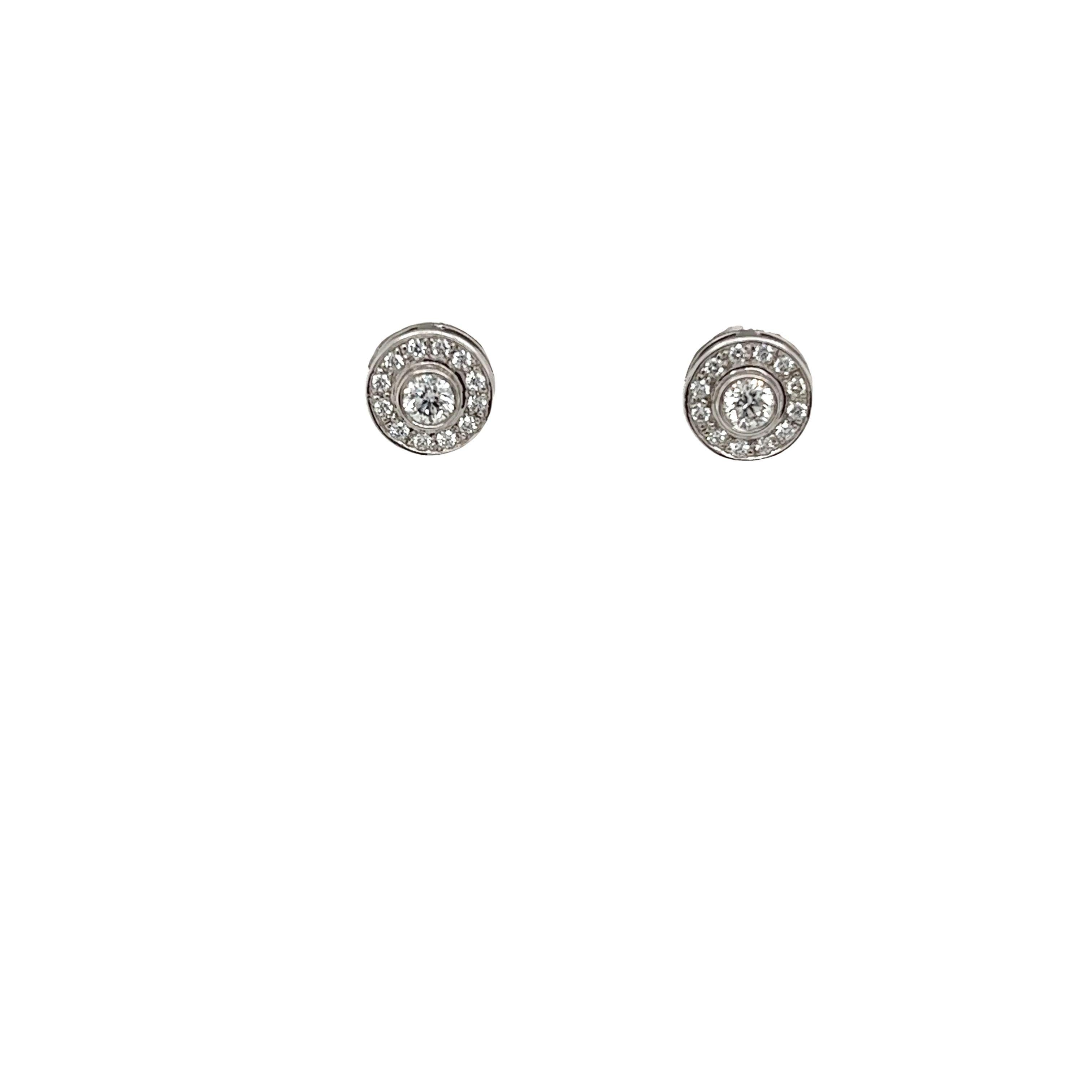 Tiffany & Co. Clous d'oreilles cercles en platine sertis de diamants en vente 3