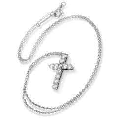 Tiffany & Co. Diamond Platinum Crucifix Pendant Necklace