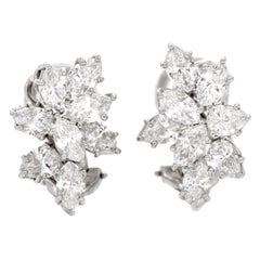 Tiffany & Co. Diamond Platinum Designer Clip on Earrings