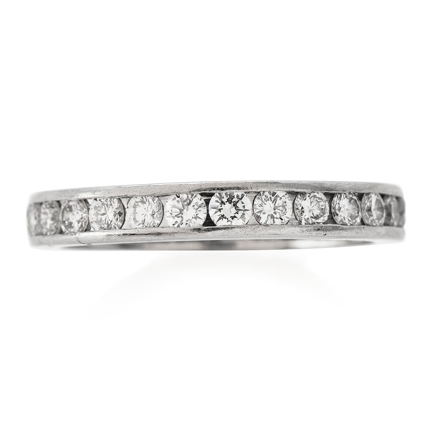 Round Cut Tiffany & Co. Diamond Platinum Designer Eternity Band Ring