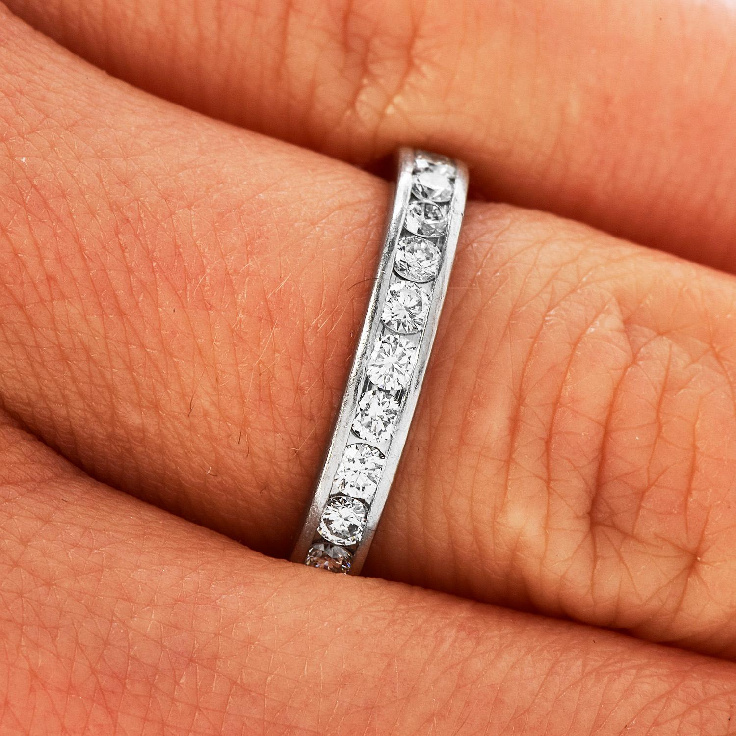 Tiffany & Co. Diamond Platinum Designer Eternity Band Ring In Excellent Condition In Miami, FL