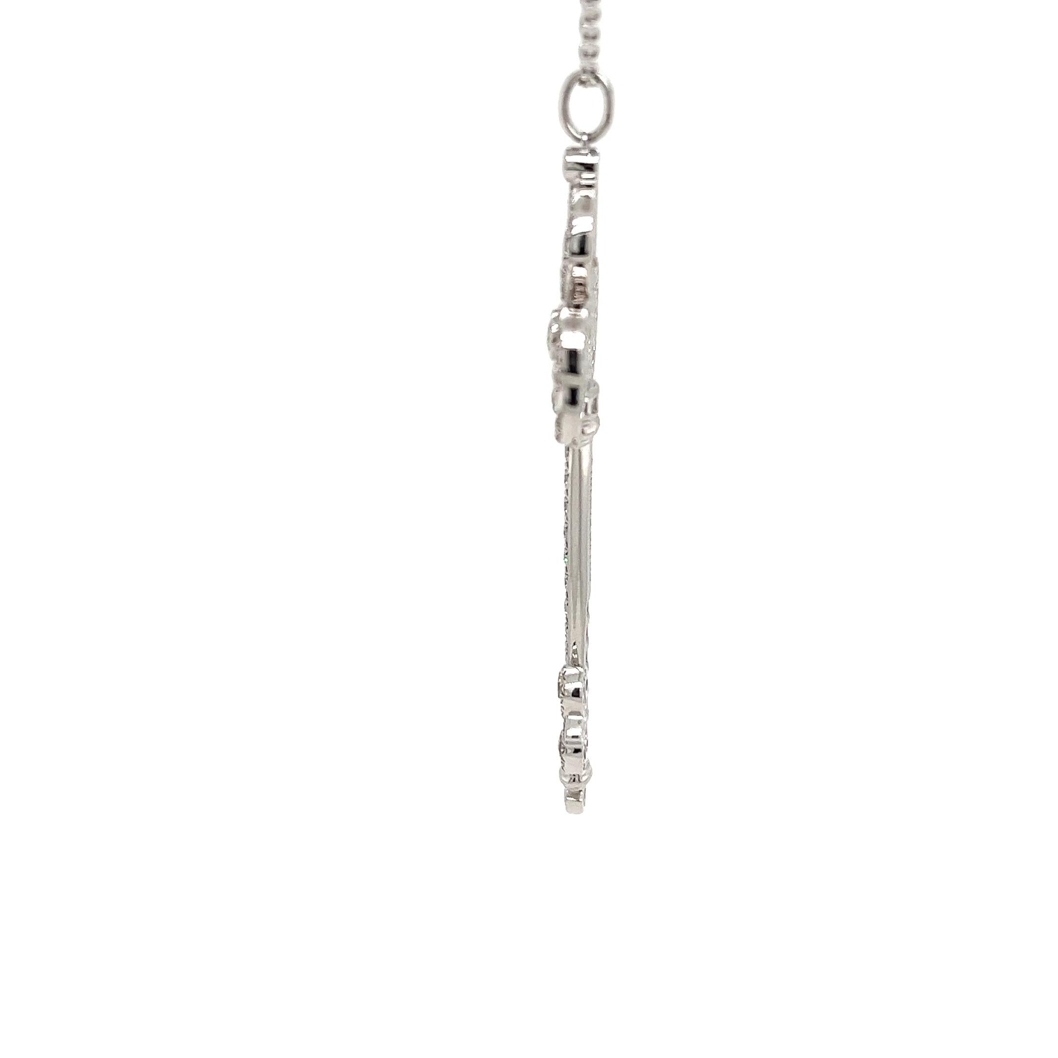 Taglio rotondo Tiffany & Co. Ciondolo con chiave a cuore in platino con diamante Enchant in vendita