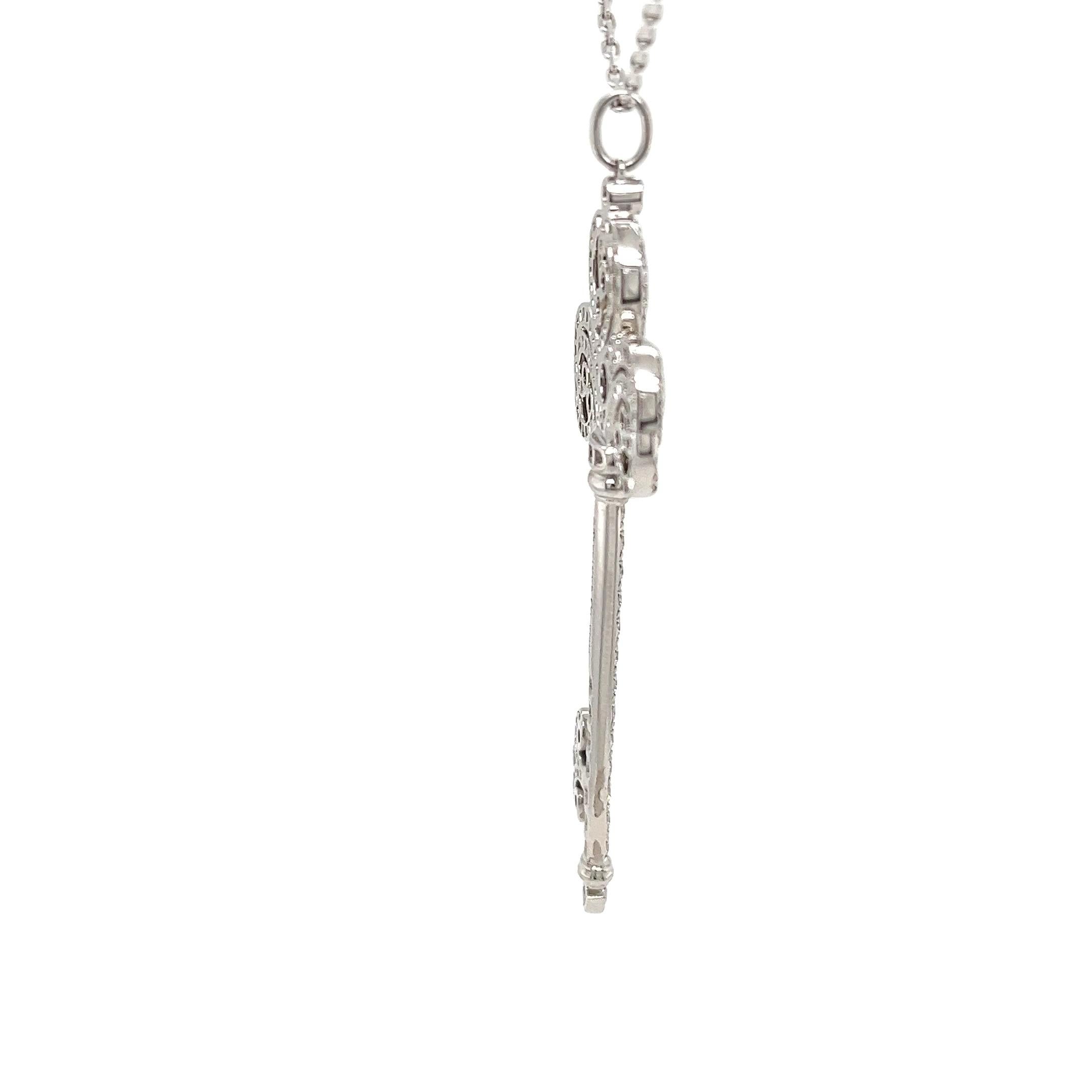 da uomo o donna Tiffany & Co. Ciondolo con chiave a cuore in platino con diamante Enchant in vendita