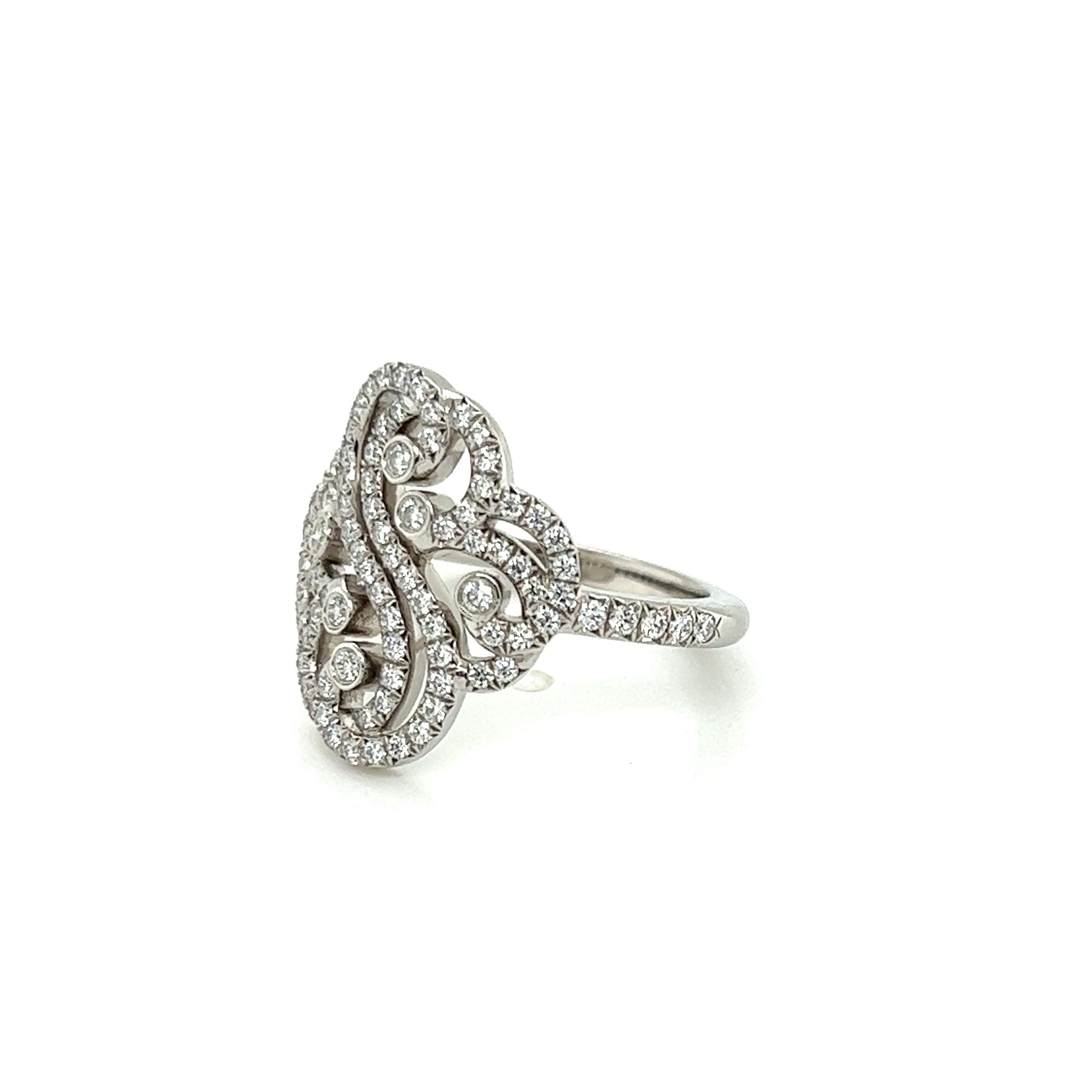 Tiffany & Co. Diamond Platinum Double Heart Enchant Ring 2
