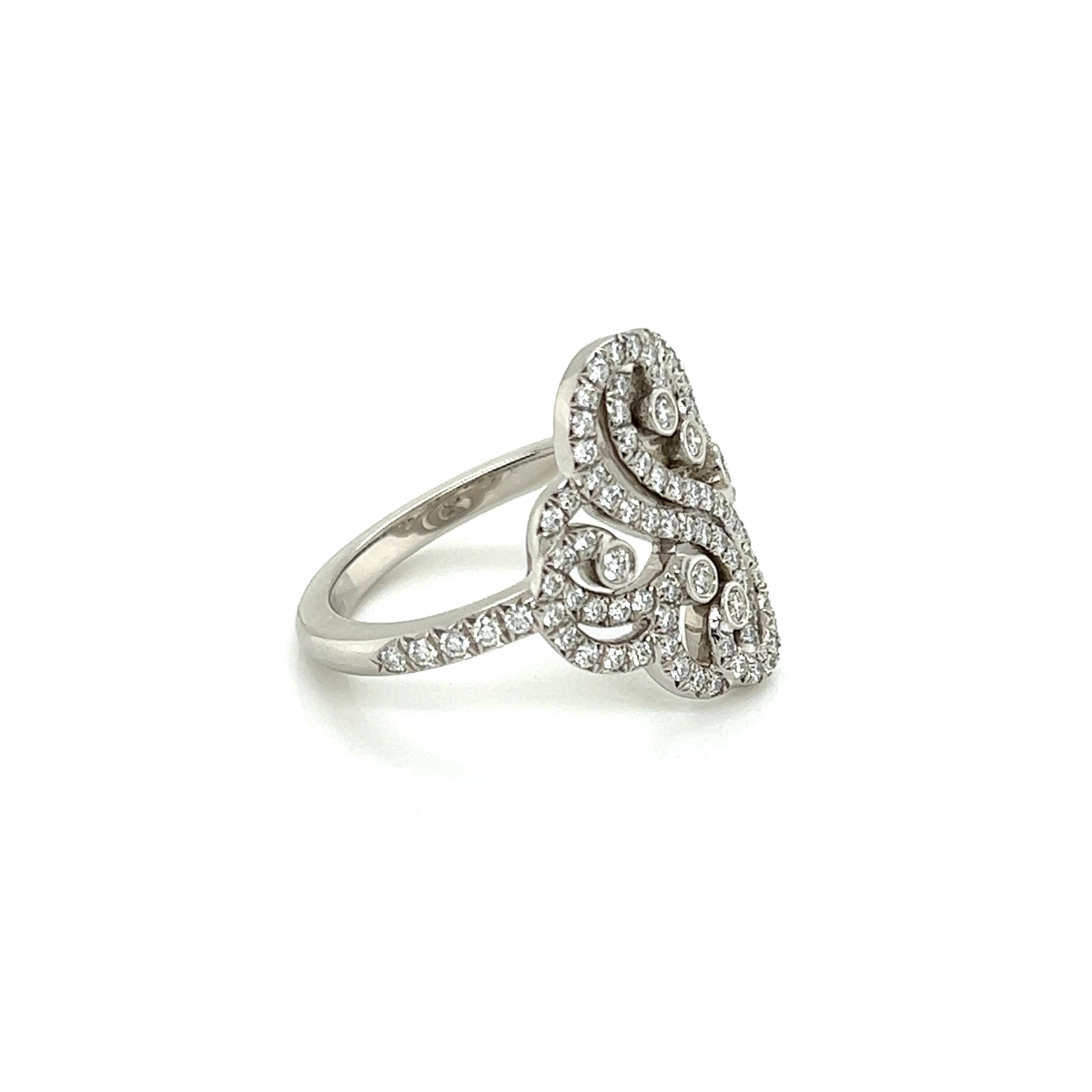 Tiffany and Co. Diamond Platinum Double Heart Enchant Ring For Sale at ...