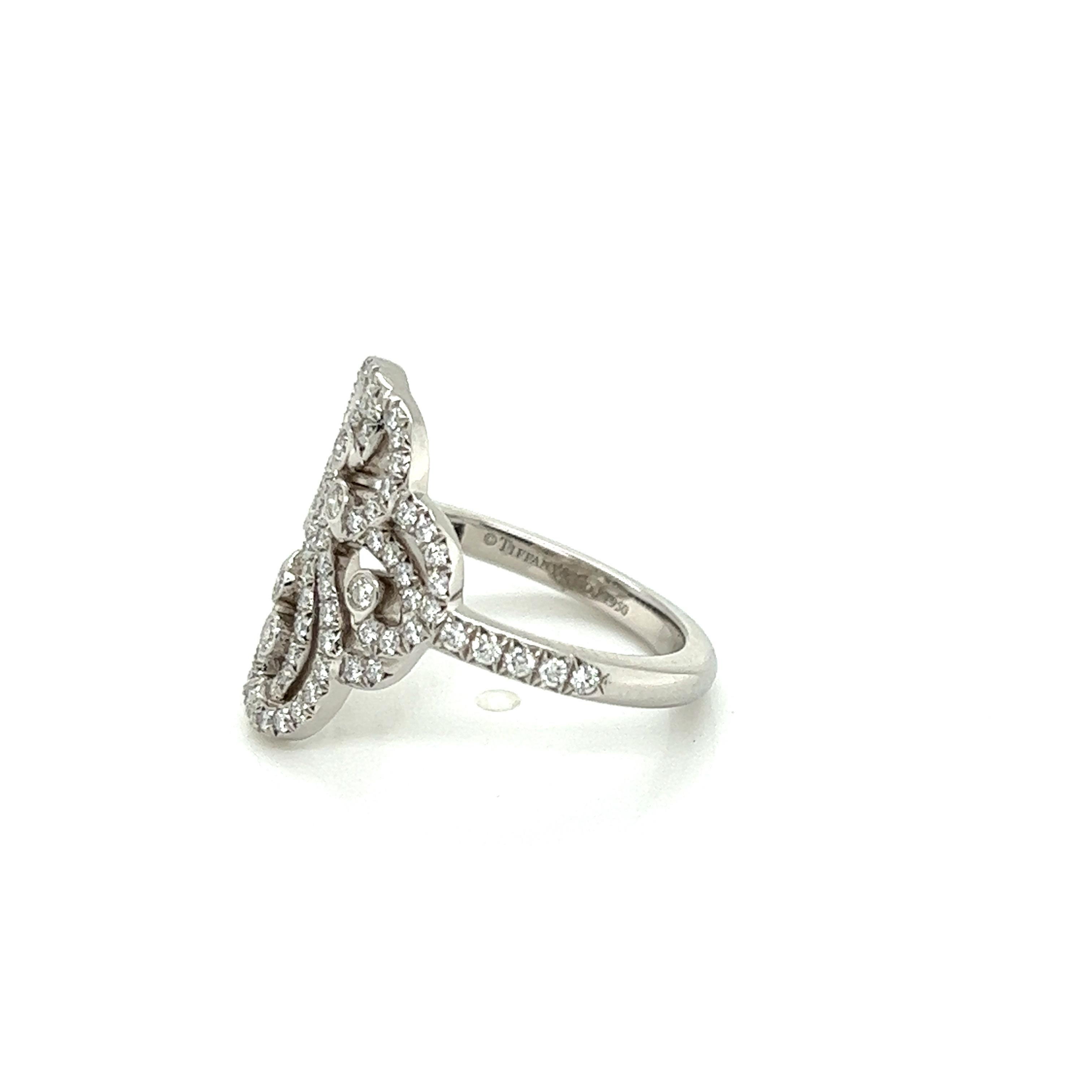 Modern Tiffany & Co. Diamond Platinum Double Heart Enchant Ring