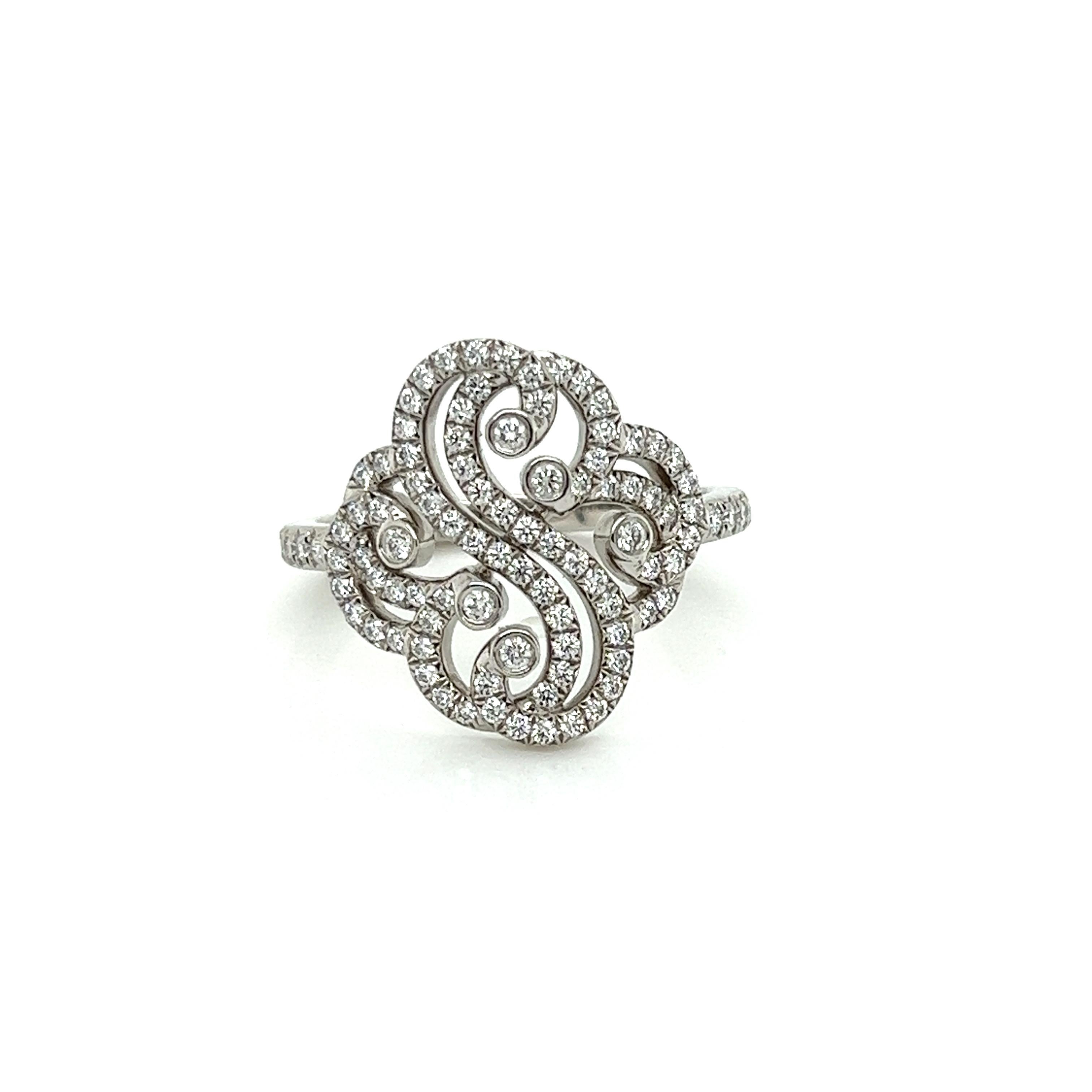Women's Tiffany & Co. Diamond Platinum Double Heart Enchant Ring