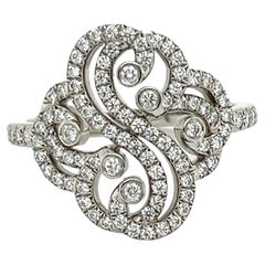 Tiffany & Co. Diamond Platinum Double Heart Enchant Ring