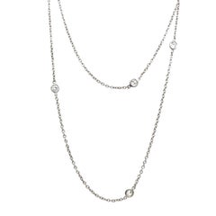 Tiffany & Co Diamond Platinum Elsa Peretti Diamonds by the Yard Necklace, 30"