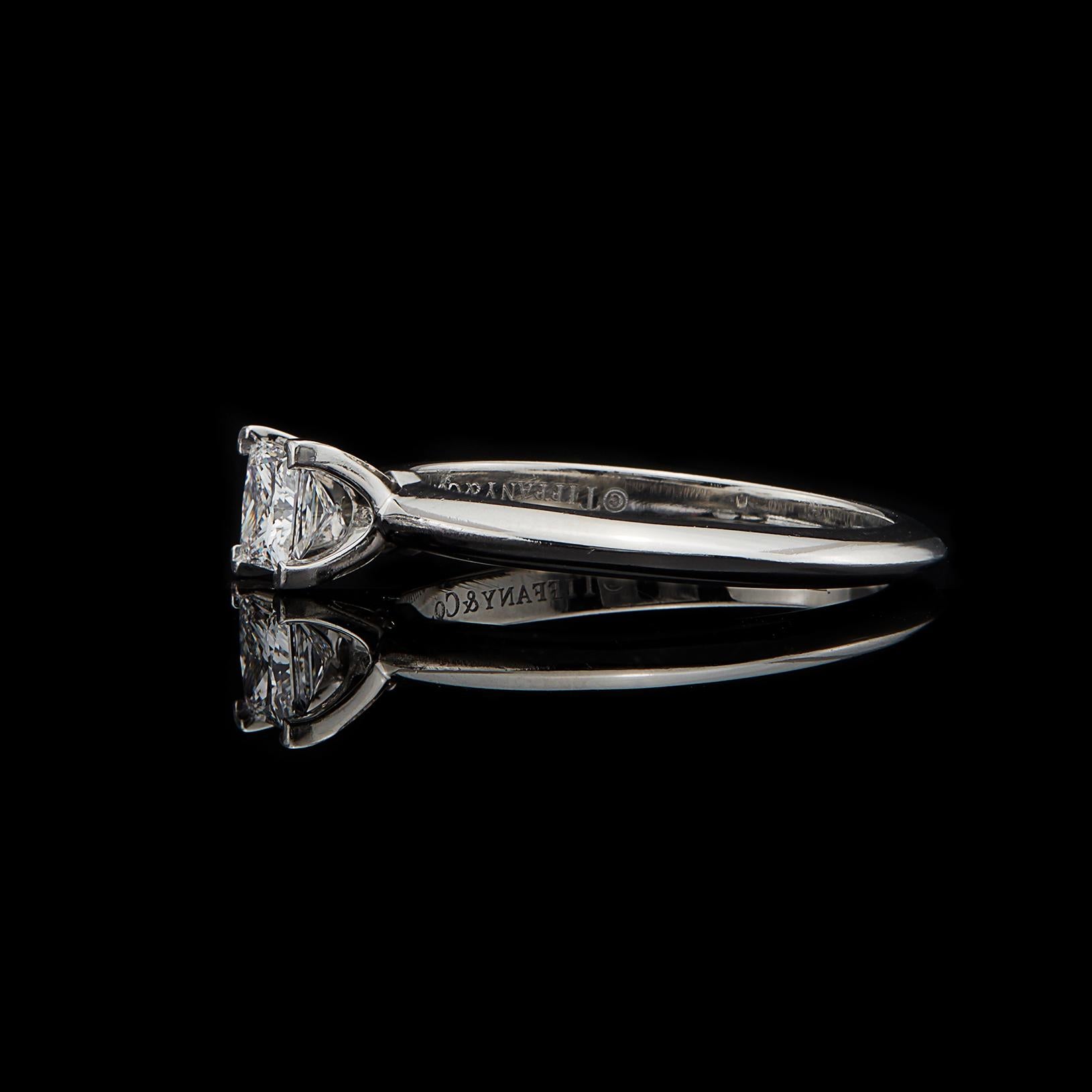 Princess Cut Tiffany & Co. Diamond and Platinum Engagement Ring