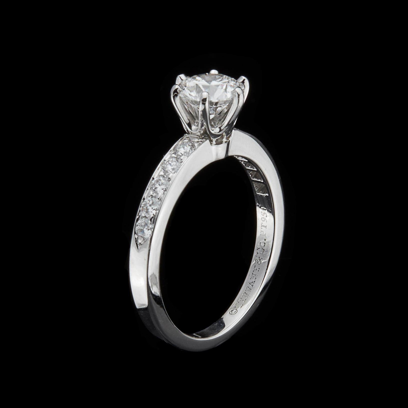 Tiffany & Co. Diamond Platinum Engagement Ring In Excellent Condition In San Francisco, CA