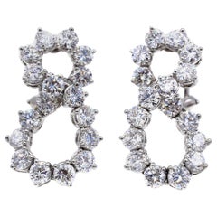 Tiffany & Co. Diamond Platinum Eternity Shape Earrings