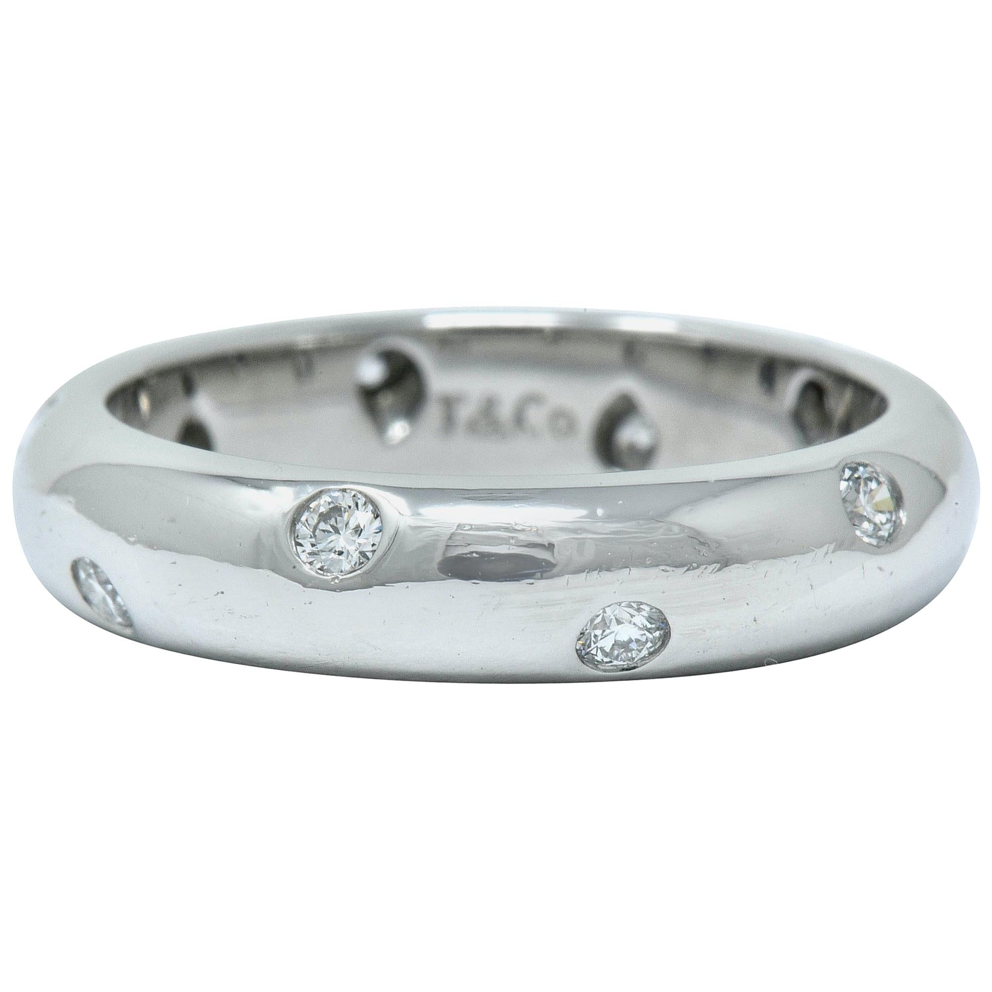 Tiffany & Co. Diamond Platinum Etoile Band Ring