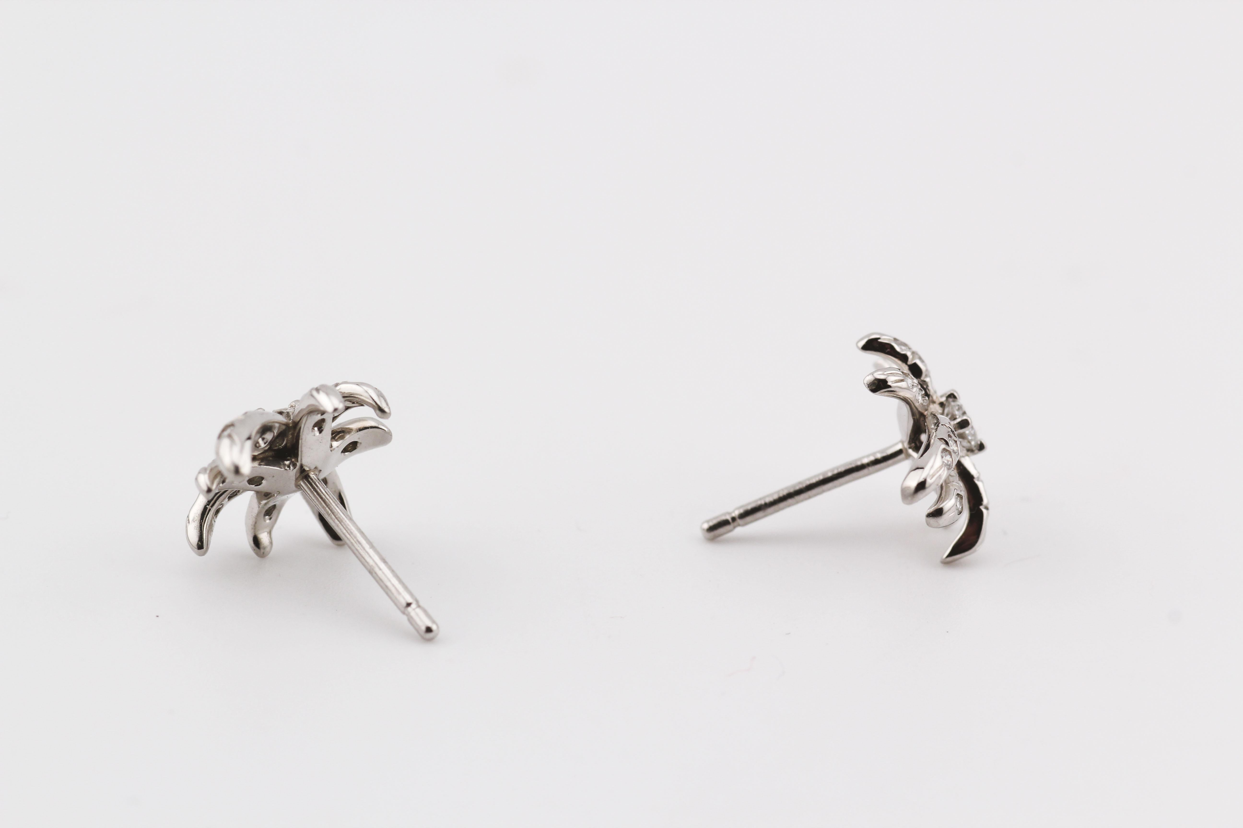 Brilliant Cut Tiffany & Co. Diamond Platinum Fireworks Stud Earrings For Sale