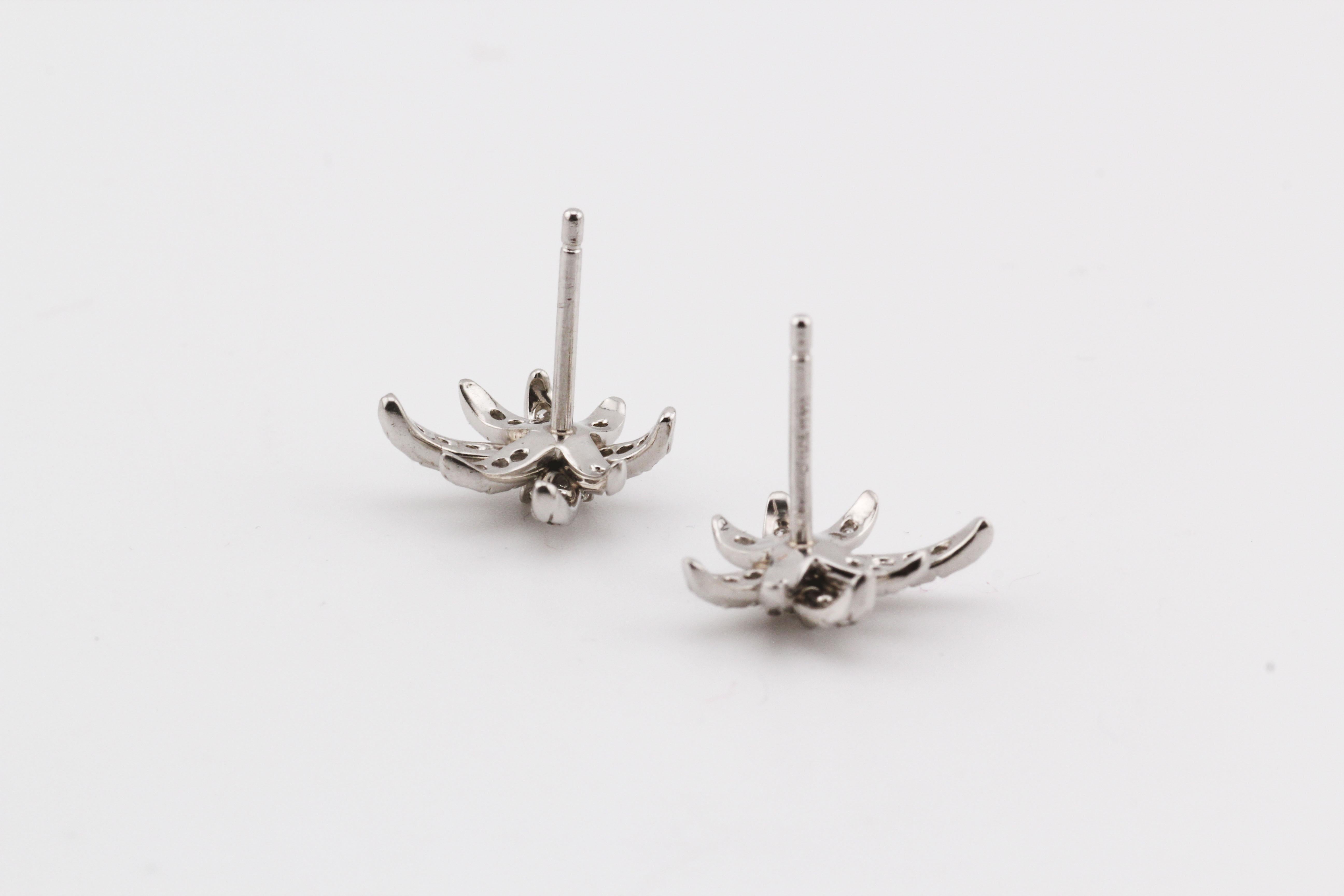 Tiffany & Co. Diamond Platinum Fireworks Stud Earrings In Good Condition For Sale In Simpsonville, SC