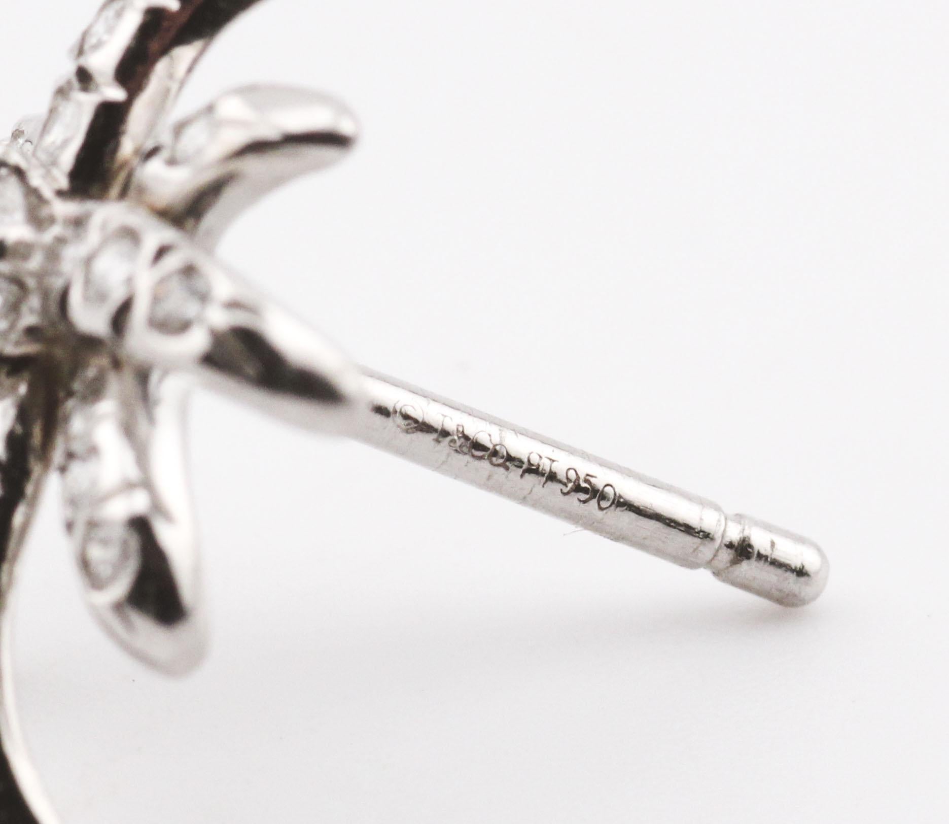 Women's Tiffany & Co. Diamond Platinum Fireworks Stud Earrings For Sale
