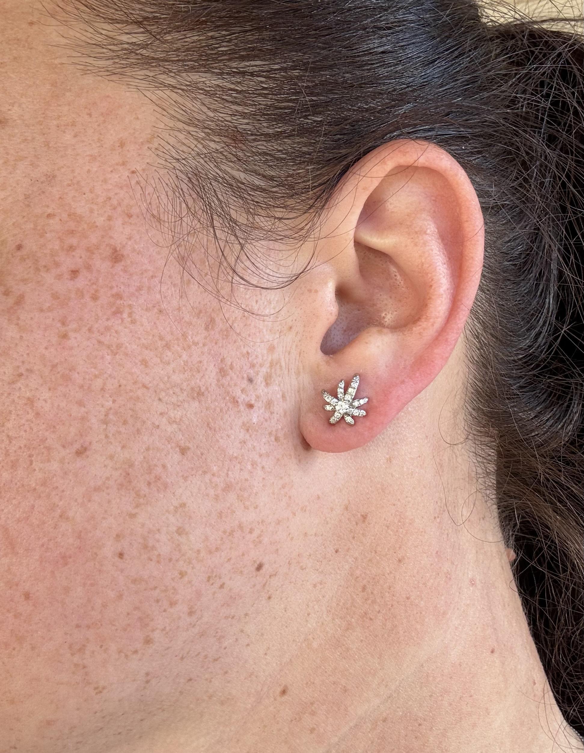 Tiffany & Co. Diamond Platinum Fireworks Stud Earrings For Sale 2