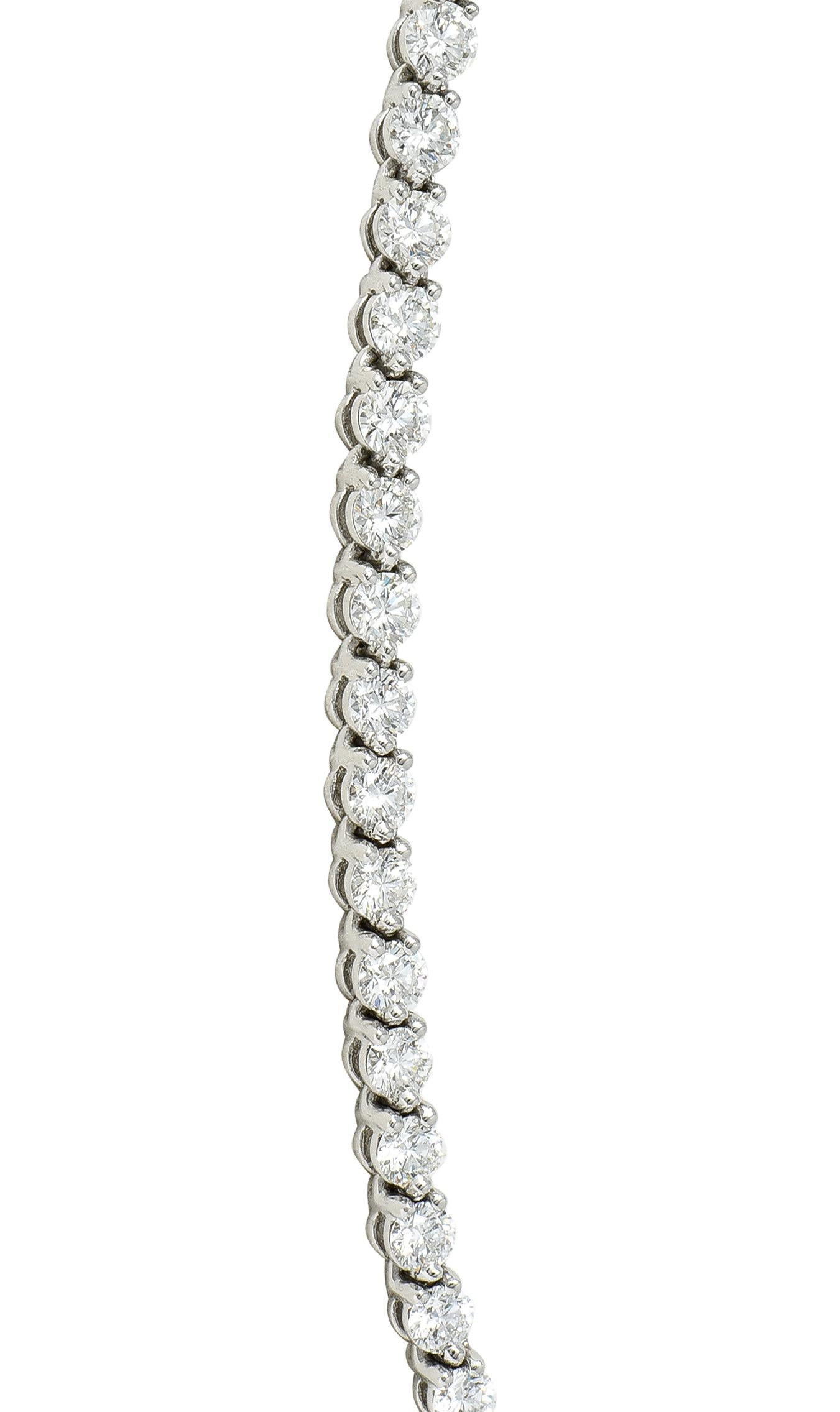 Women's or Men's Tiffany & Co. Diamond Platinum Floral Victoria Graduated Line Riviera Necklace