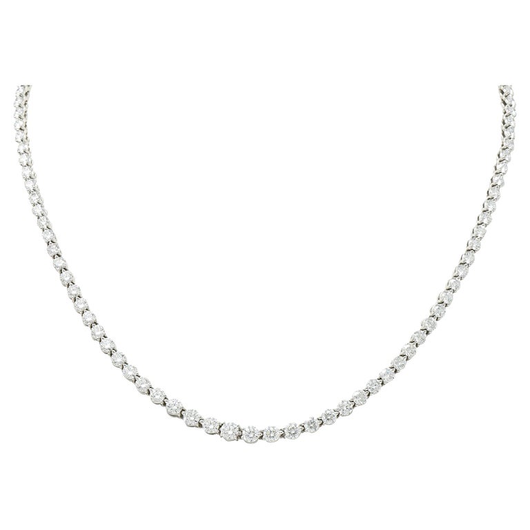 Tiffany and Co. Diamond Platinum Floral Victoria Graduated Line Riviera
