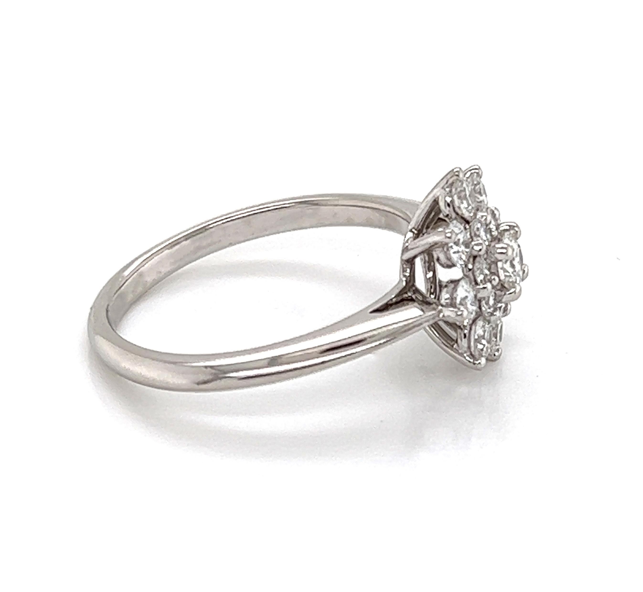 Tiffany & Co. Platin-Blumenring mit Diamanten Damen im Angebot