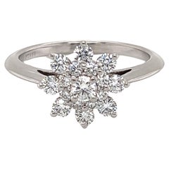 Tiffany & Co. Anello con diamante e fiore in platino