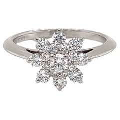 Tiffany & Co. Bague fleur en platine et diamants