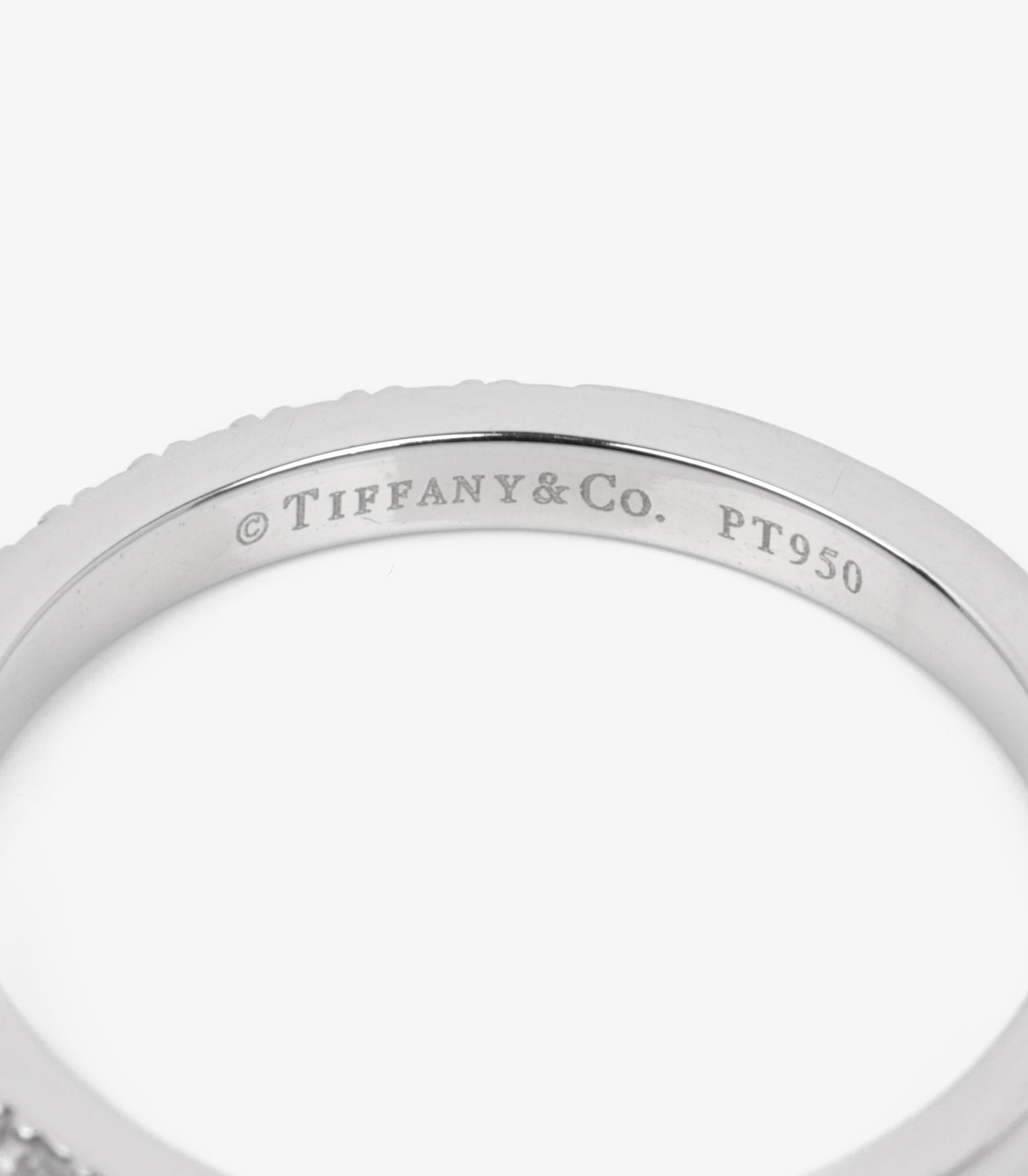 Women's or Men's Tiffany & Co. Diamond Platinum Half Eternity Ring For Sale