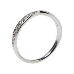 Tiffany & Co. Diamond Platinum Harmony Band Ring Size 54