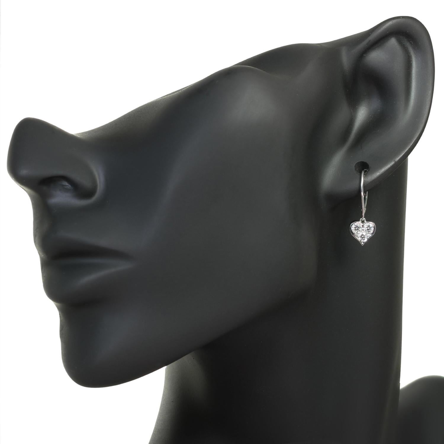 TIFFANY & CO. Diamant-Platin-Herz-Tropfenohrringe Damen