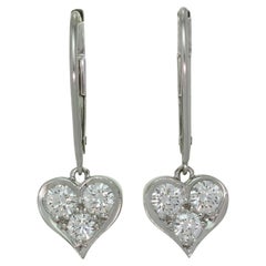 TIFFANY & CO. Diamant-Platin-Herz-Tropfenohrringe