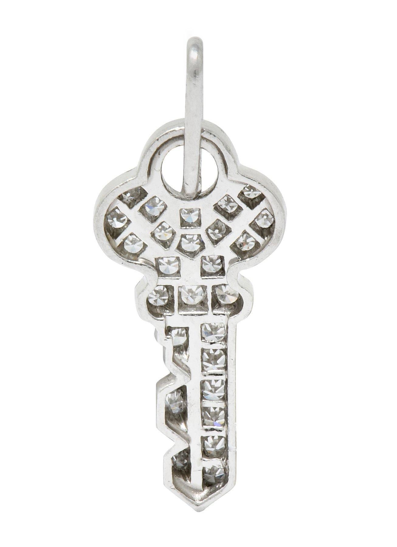 Women's or Men's Tiffany & Co. Diamond Platinum Key Charm, circa 1950