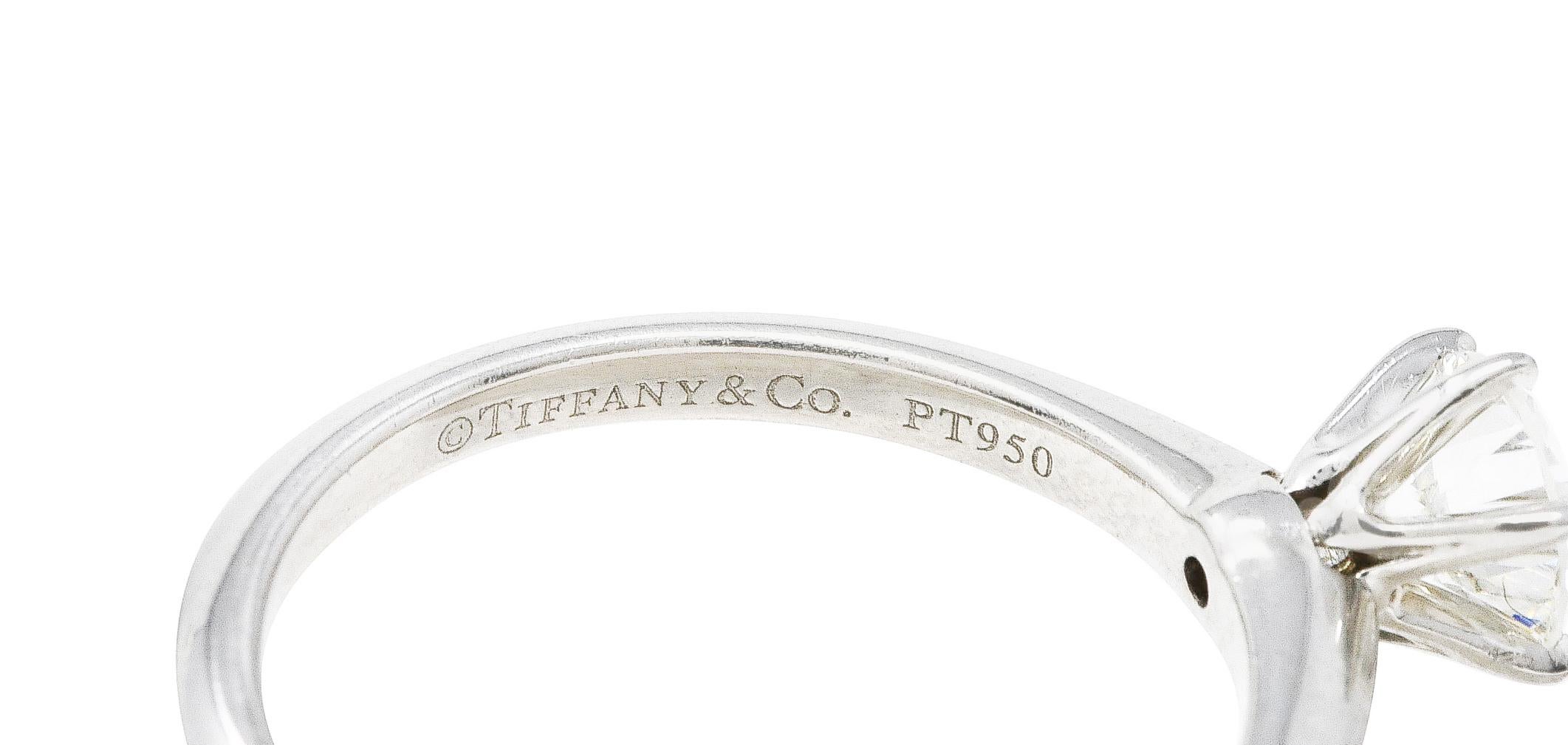 Tiffany & Co. Diamond Platinum Knife Edge Solitaire Engagement Ring 1