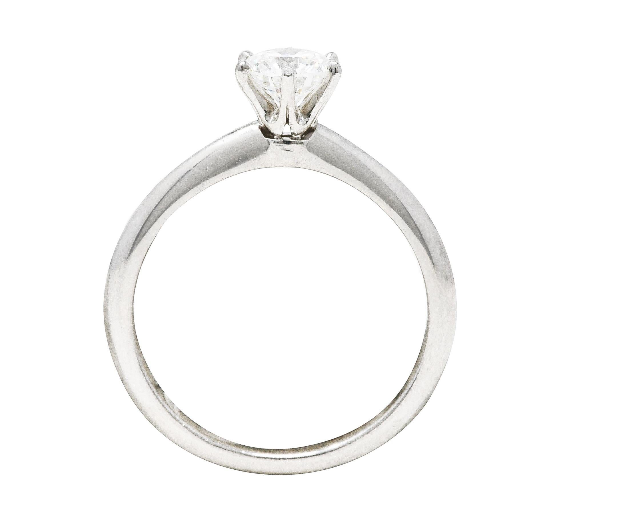 Women's or Men's Tiffany & Co. Diamond Platinum Knife Edge Solitaire Engagement Ring