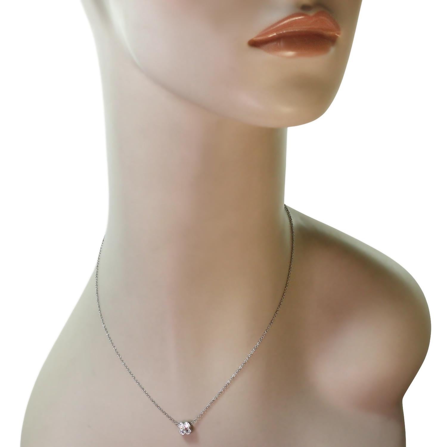 TIFFANY & CO. Diamant Platin Spitze Blume Halskette Damen im Angebot