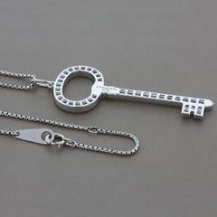 Tiffany & Co. Diamond Platinum Oval Key Pendant