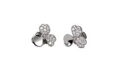 Tiffany & Co. Diamond Platinum Pavé Diamond Paper Flower Stud Earrings