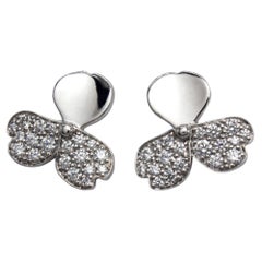 Tiffany & Co. Diamond Platinum Pavé Diamond Paper Flower Stud Earrings