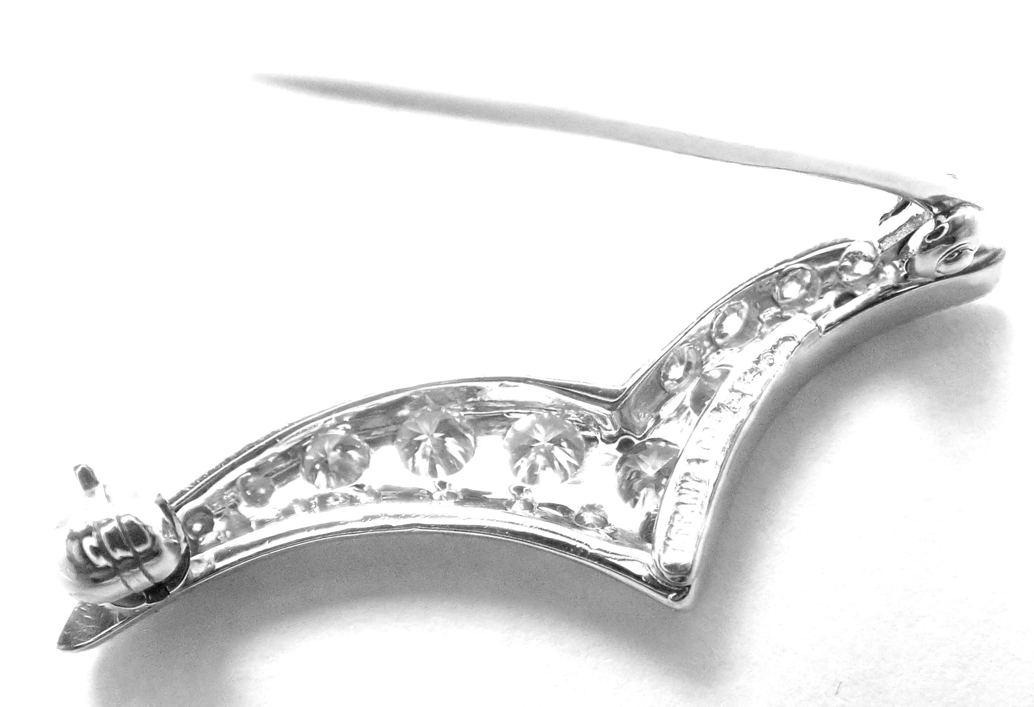 Tiffany & Co. Diamond Platinum Seagull Brooch Pin In Excellent Condition In Holland, PA