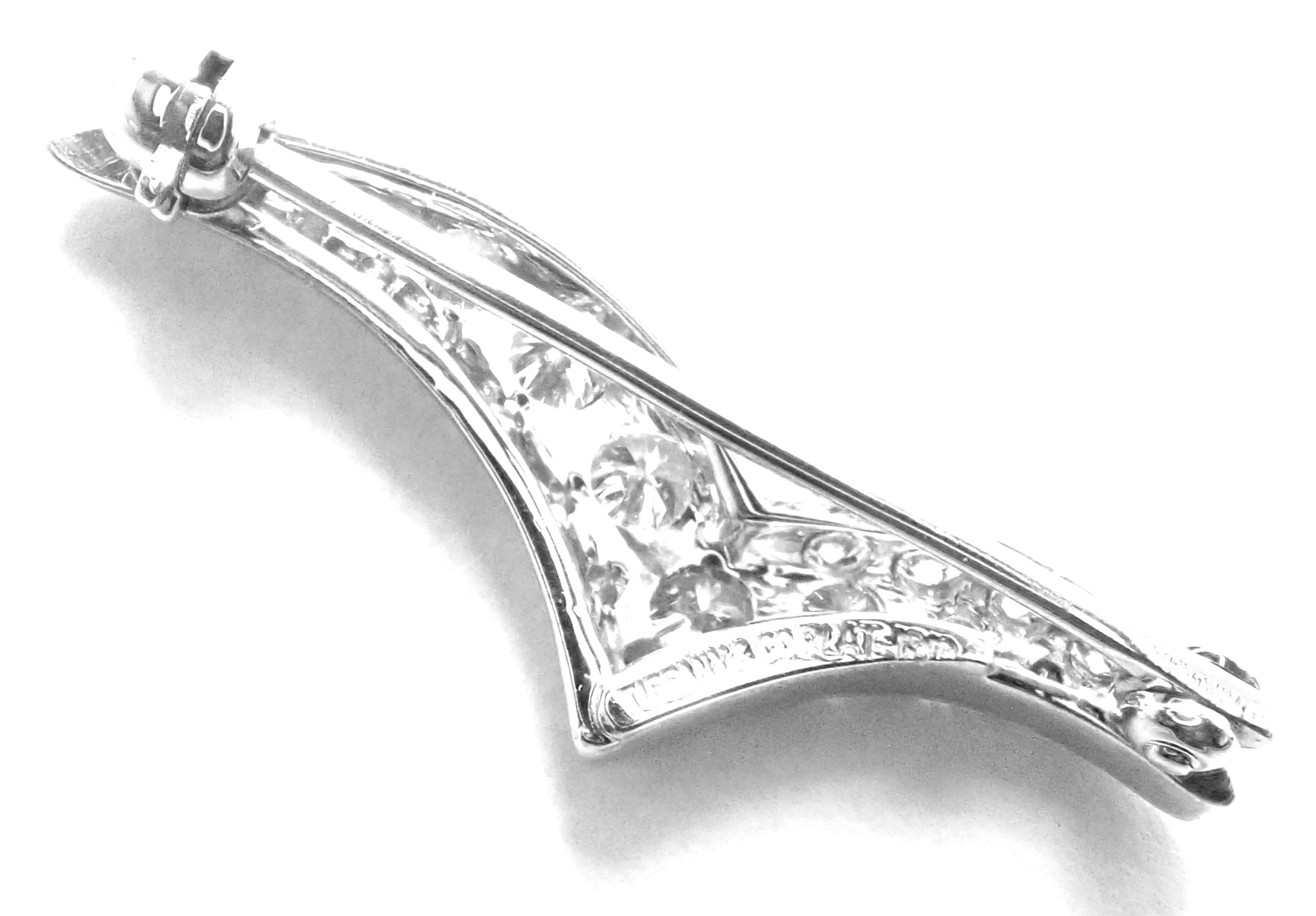 Tiffany & Co. Diamond Platinum Seagull Brooch Pin 1