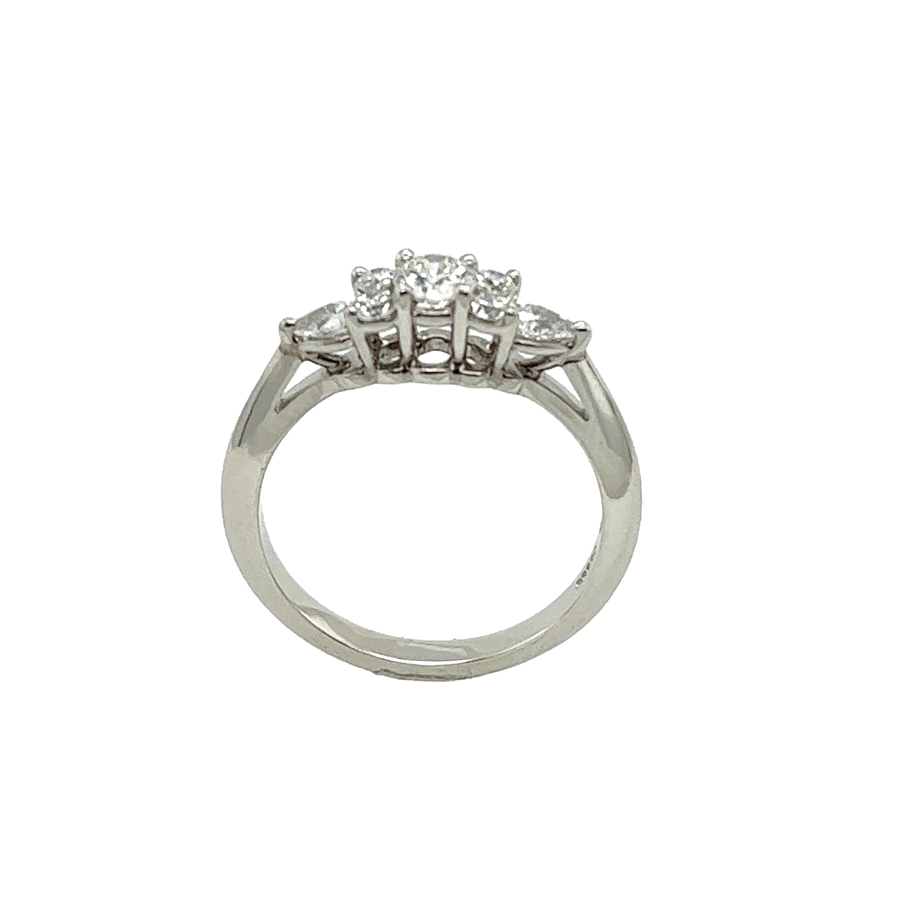 Tiffany & Co. Diamond Platinum Seven Stone Ring In Excellent Condition For Sale In London, GB